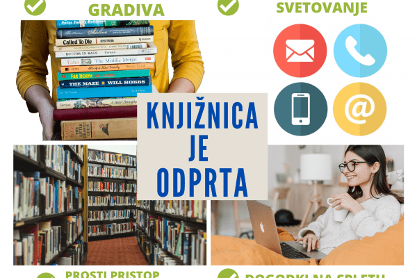 V ponedeljek, 12. aprila 2021, ponovno odpiramo vrata knjižnice!