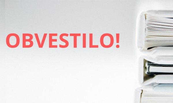 OBVESTILO!