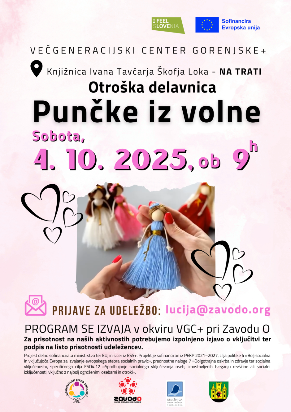 Plakat z vabilom na otroško delavnico.