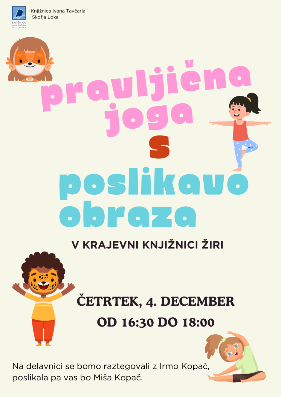 Vabilo na pravljično jogo.
