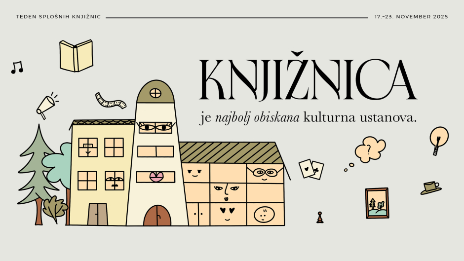 Plakat ob tednu splo&scaron;nih knjižnic.