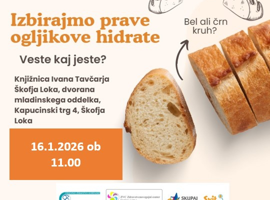 Preventivna delavnica: IZBIRAJMO PRAVE OGLJIKOVE HIDRATE